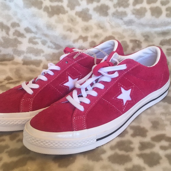 Converse Shoes - NWT Converse Distressed Suede Hot Pink Shoes